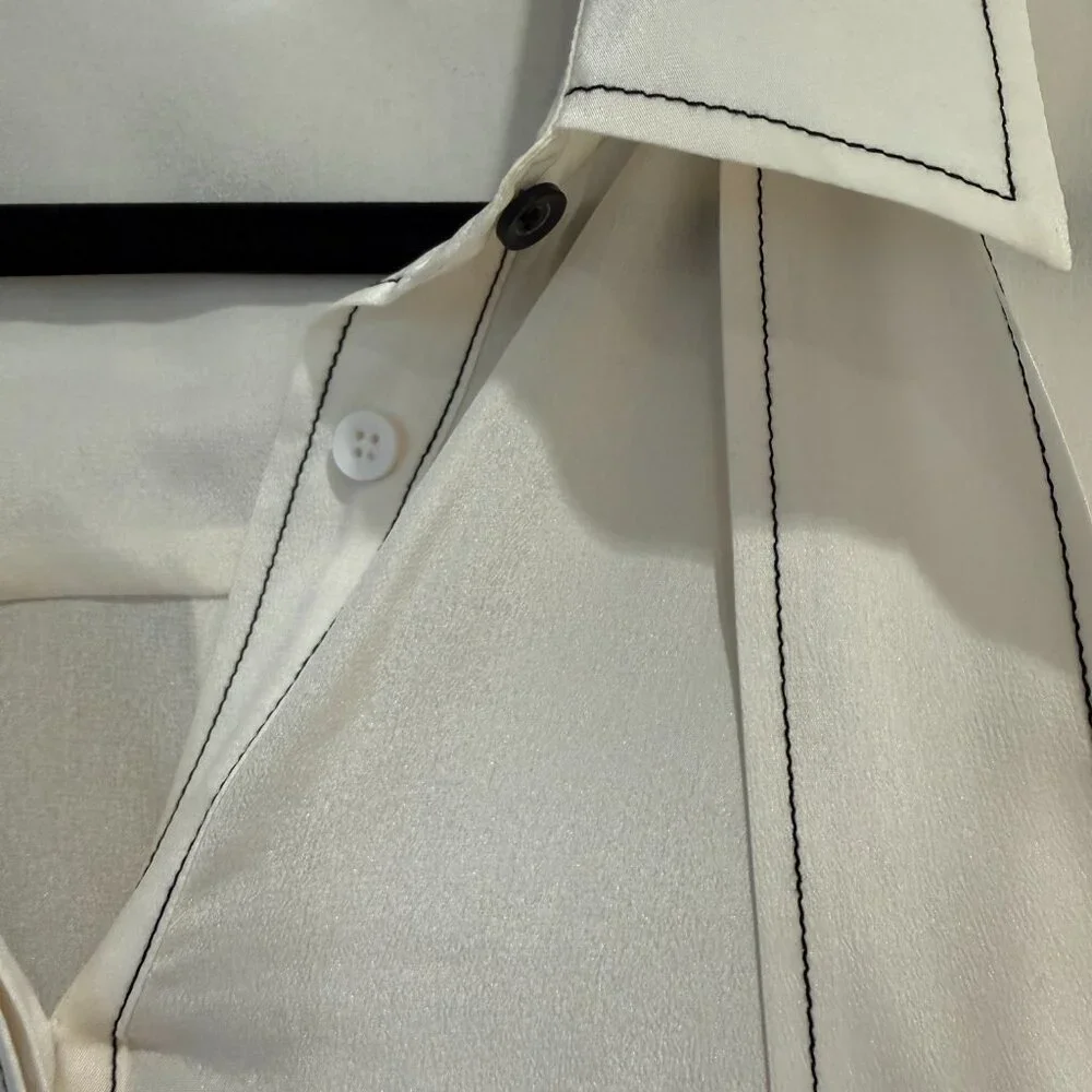 Alice + Olivia Ivory Blouse with Tie Detail - Picture 5 of 13